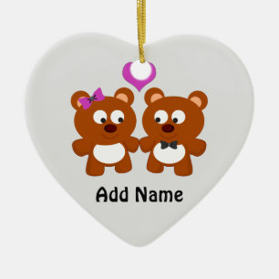 Teddy Bear Love Ceramic Tree Decoration