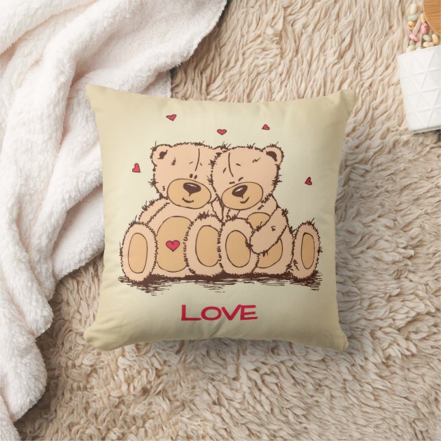 Teddy Bear Love Pillow (Blanket)