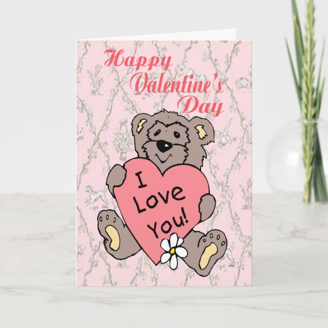 Teddy Bear Love Valentine’s Day Card (Front)