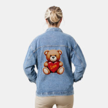Teddy Bear "Love" Women’s Denim Jacket