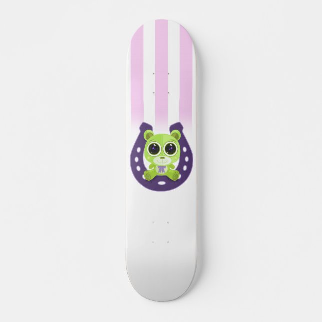 Teddy Bear - Lucky Green  Skateboard (Front)