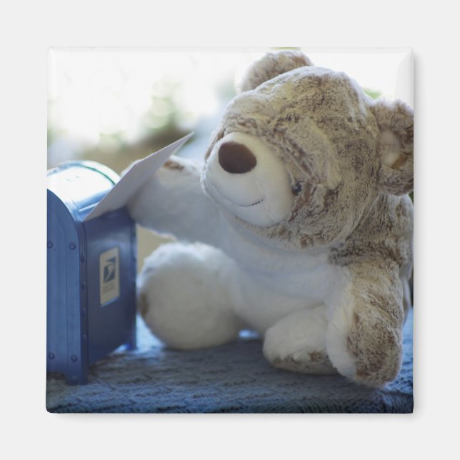 Teddy Bear Mails a Letter 2 Magnet (Front)