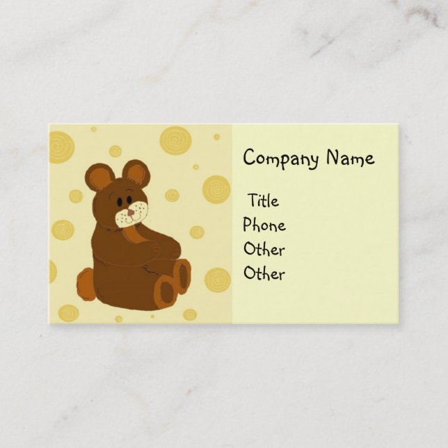 Teddy Bear Making Business Card (Front)