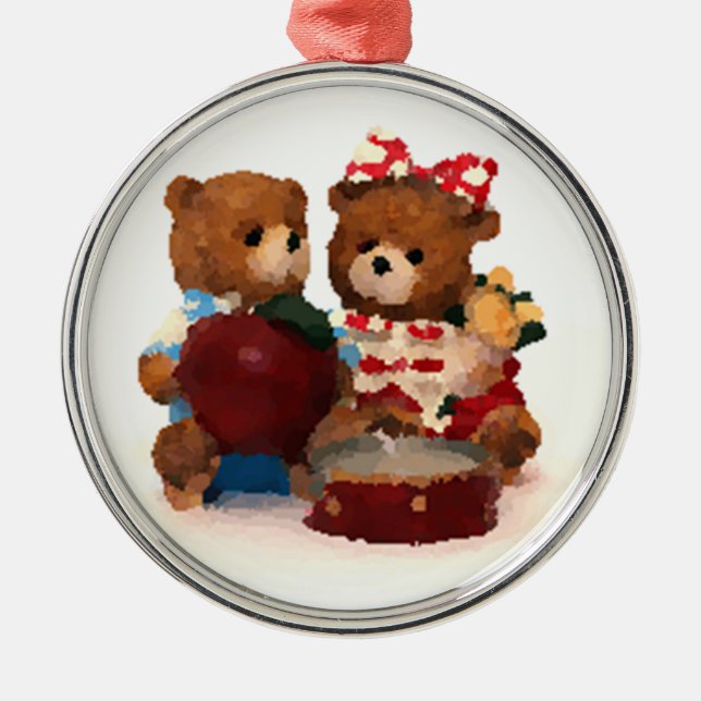 Teddy bear metal tree decoration (Front)