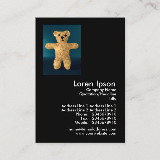 Teddy Bear Mini Photo Business Card (Front)