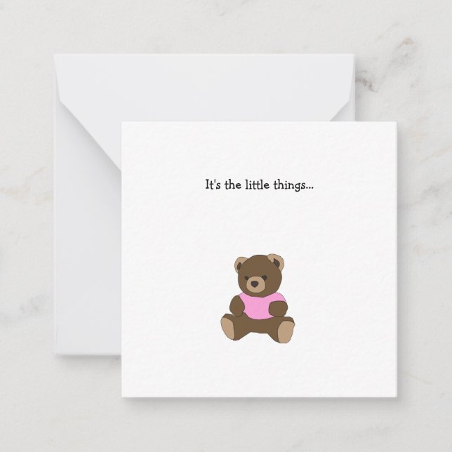Teddy Bear Mini Thank You Note Card (Front)