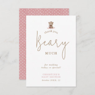 Teddy Bear Minimalist Baby Shower Thank You Card