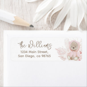 Teddy Bear Modern Boho Girl Baby Shower