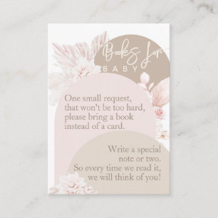 Teddy Bear Modern Boho Girl Baby Shower book Enclosure Card