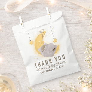 Teddy Bear Moon Neutral Baby Shower Thank You Favour Bags