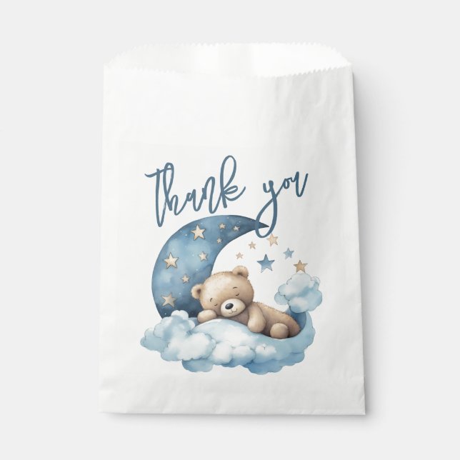 Teddy Bear Moon Thank You Favour Bags (Front)