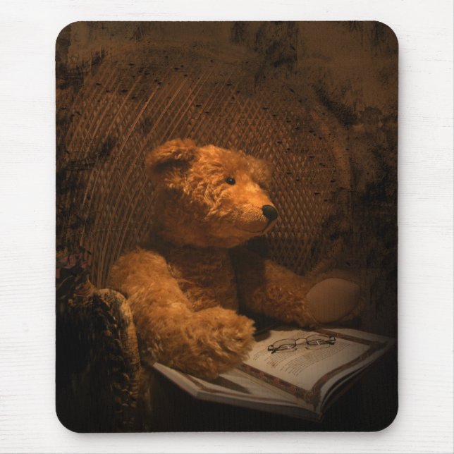 Teddy Bear Mousepad Old Looking Photograph (Front)