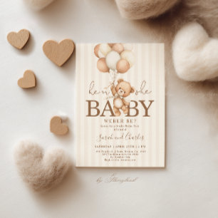Teddy Bear Neutral Gender Reveal  Invitation