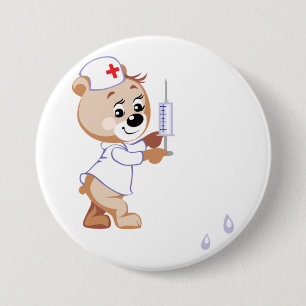 Teddy Bear Nurse Button