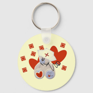 Teddy Bear Nurse Love Tshirts and Gifts Key Ring