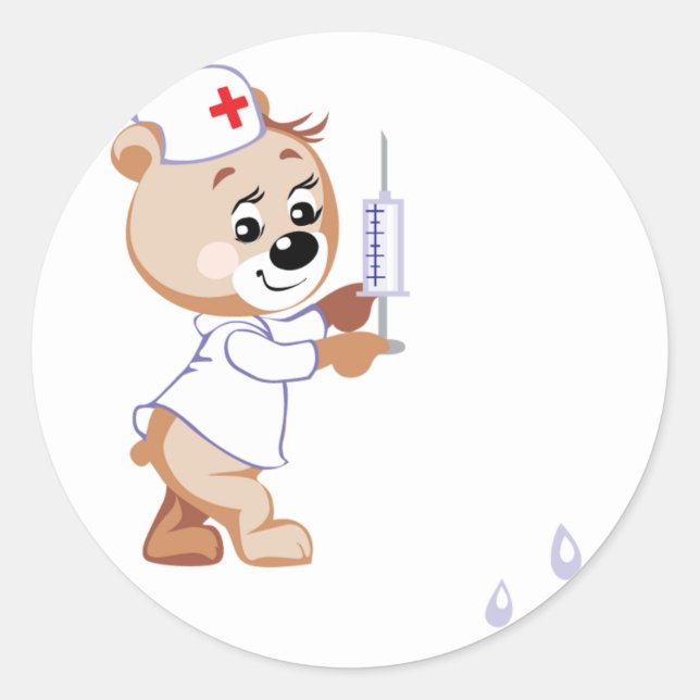 Teddy Bear Nurse Stickers (Front)
