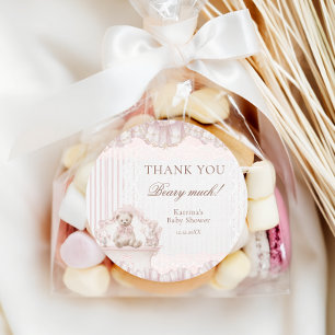 Teddy Bear Nursery Theme Baby Shower Thank you Classic Round Sticker