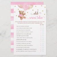 Teddy Bear Old Wives Tales Gender Reveal Baby Game