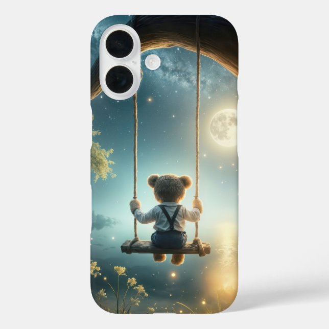 Teddy Bear On a Tree Swing With Fireflies Case-Mate iPhone Case (Back)