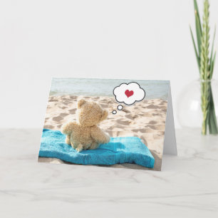 Teddy Bear On Beach Towel Card