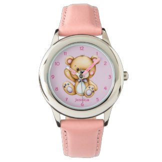 Teddy Bear on Pink Background Watch