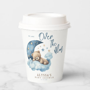 Teddy Bear Over the Moon Baby Shower Paper Cups