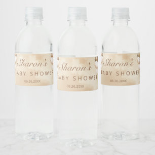 Teddy Bear Over the Moon Baby Shower Water Bottle Label