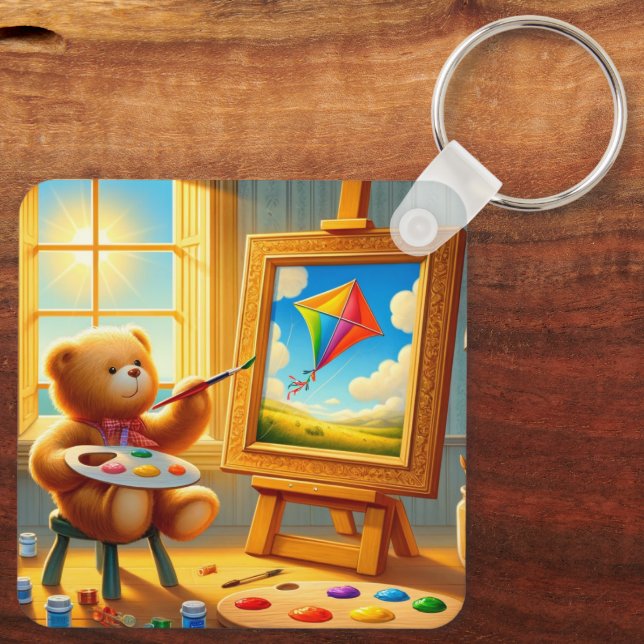 Teddy Bear Painter Key Ring (Back)