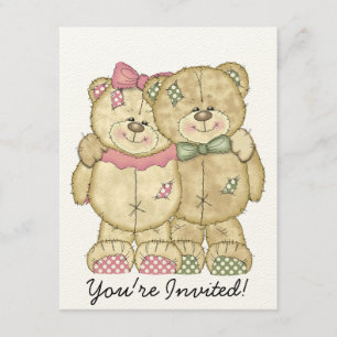 Teddy Bear Pair - Original Colours Invitation