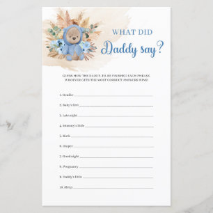 Teddy bear pampas grass floral What Did Daddy Say