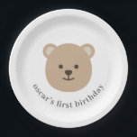 Teddy Bear Paper Plate<br><div class="desc">A sweet bear design,  perfect for your teddy bear's picnic party!</div>