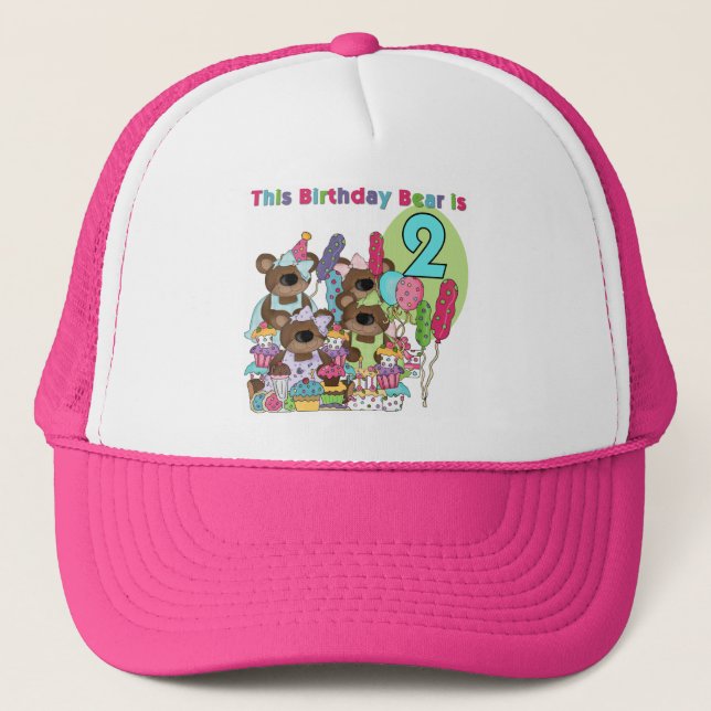 Teddy Bear Party 2nd Birthday T-shirts and Gifts Trucker Hat (Front)