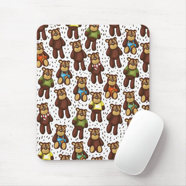 Teddy Bear pattern Mouse Mat (With Mouse)