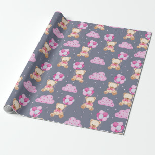 Teddy Bear Pattern Wrapping Paper