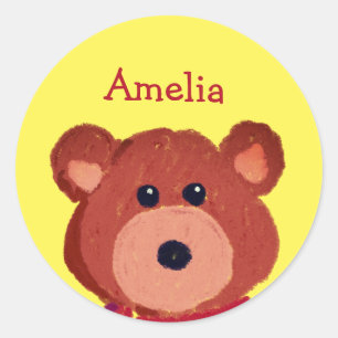 Teddy Bear Personalised Classic Round Sticker