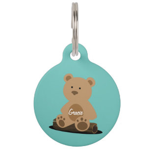 Teddy Bear Personalised Pet ID Tag