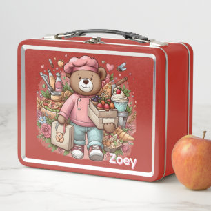 Teddy Bear Personalize  Metal Lunch Box