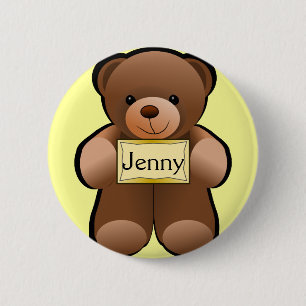 Teddy Bear Personalized Button Pin