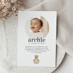 Teddy Bear- Photo Birthday Invitation