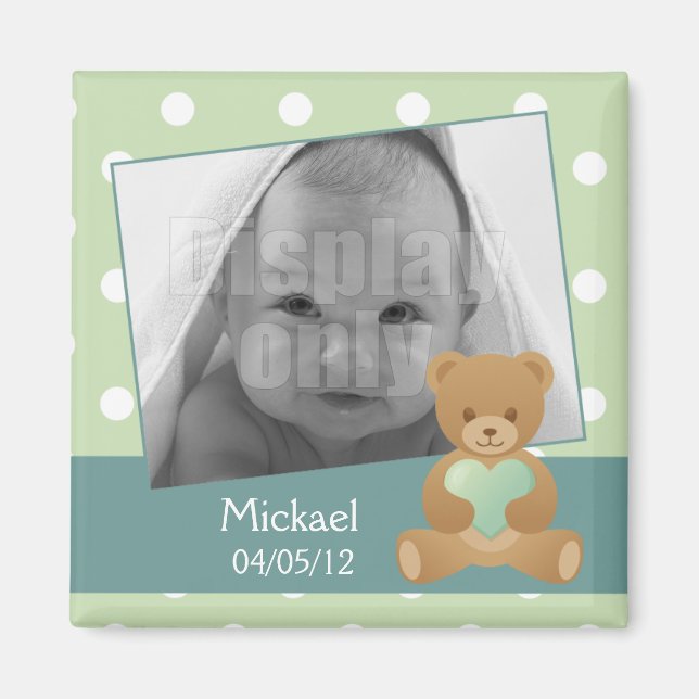 Teddy bear photo magnet (Front)