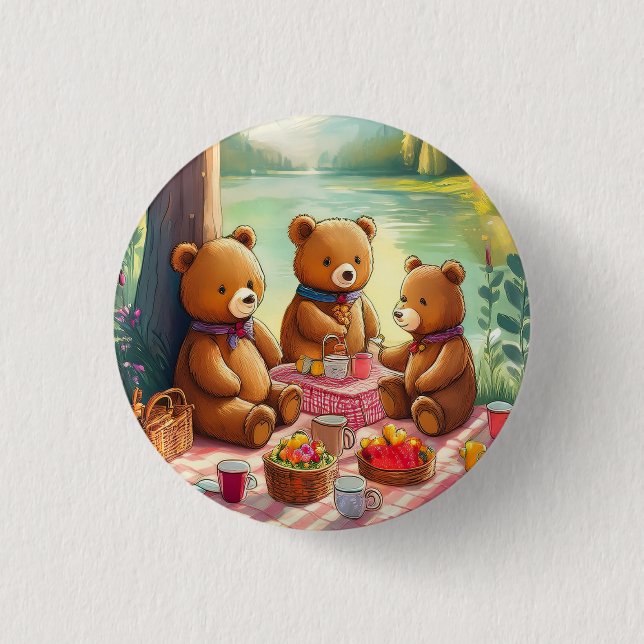 Teddy Bear Picnic 3 Cm Round Badge (Front)