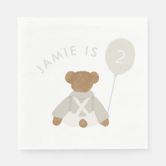 Teddy Bear Picnic Baby Birthday Invite Napkin