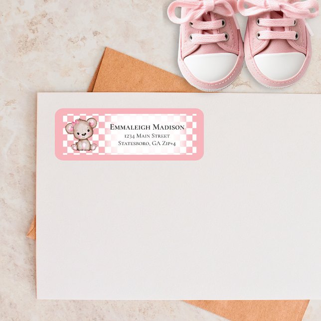 Teddy Bear Picnic Baby Shower Return Address Label (Creator Uploaded)