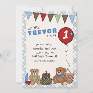 Teddy Bear Picnic Birthday Invitation
