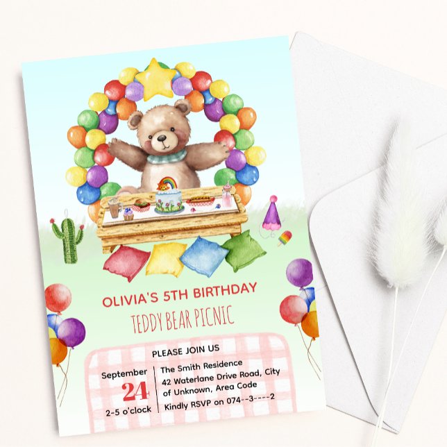 Teddy Bear Picnic Children and Kids Birthday Invitation (Creator Uploaded)
