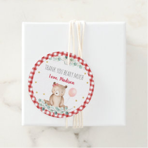 Teddy Bear Picnic Floral Birthday Favour Tags