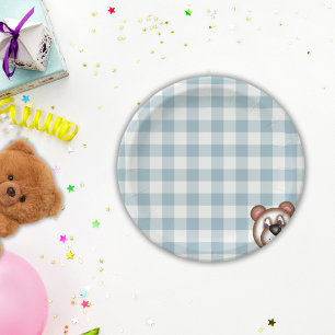 Teddy bear picnic gingham  paper plate