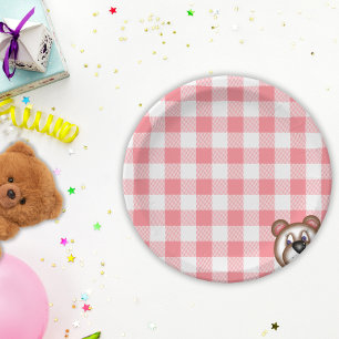 Teddy bear picnic gingham  paper plate
