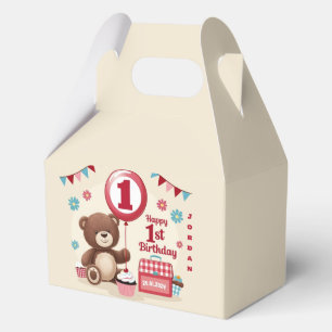 Teddy Bear Picnic Happy 1st Birthday  Favour Box