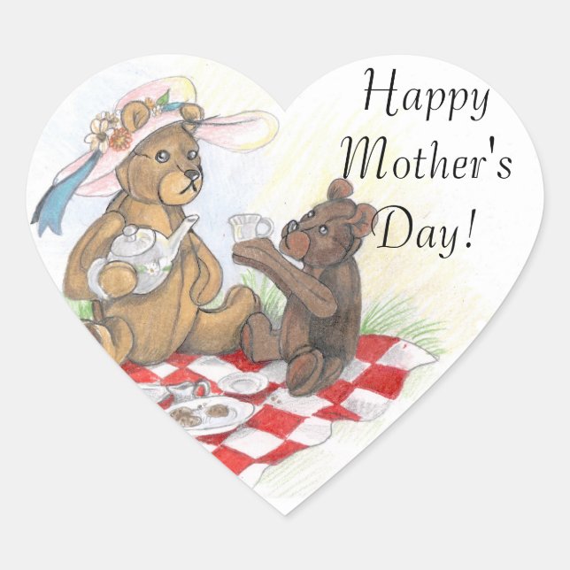Teddy Bear Picnic~ happy mother's day Stickers (Front)